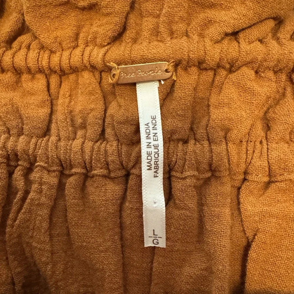 Free People Women's Crop Top Rust Color Size Large-100% Cotton-Beach-Boho-Breezy - Picture 2 of 5